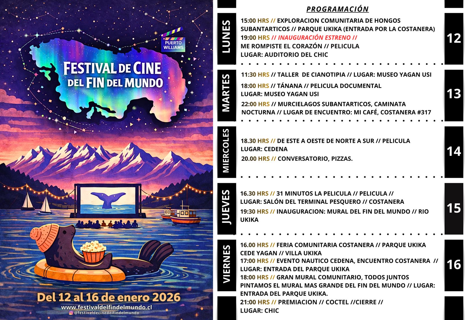 Programación del Festival